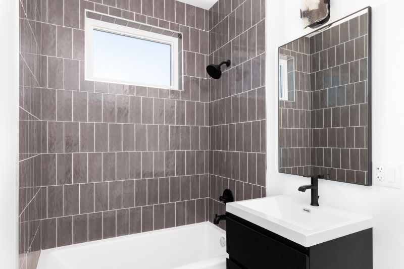 Contemporary Bathroom with Textured Tiles